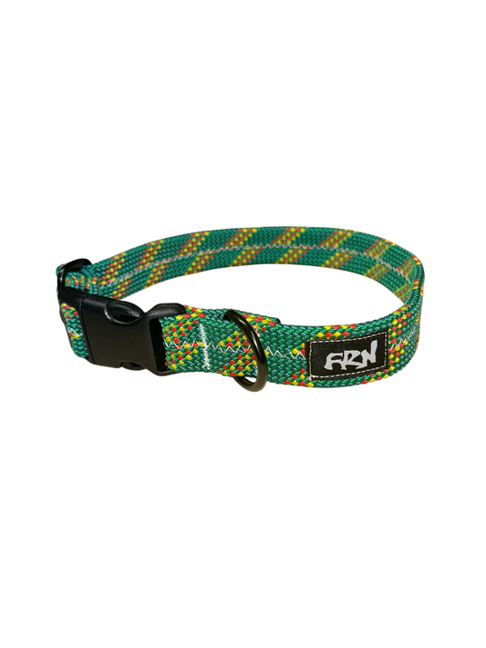 Retired Rope Collar - Green Stripes - 14"-20"