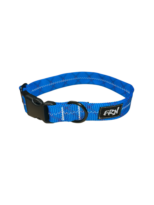 Retired Rope Collar - Blue Grid - 14"-20"