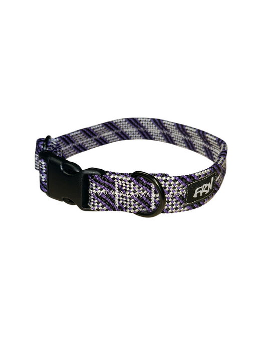 Retired Rope Collar - Purple/White - 14"-20"