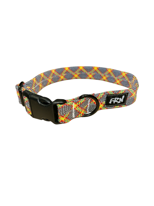 Retired Rope Collar - Grey Grid - 14"-20"