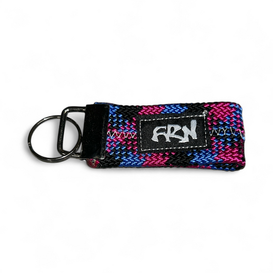 Mini Keychain - Purple Grid