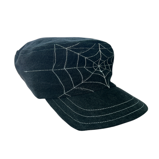 Cadet Hat - Black Denim w/ Webs
