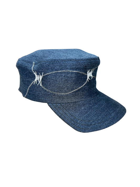 Cadet Hat - Denim White Barbs