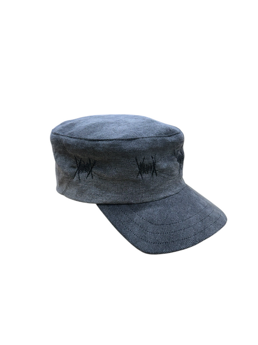 Cadet Hat - Black Denim Barbwire