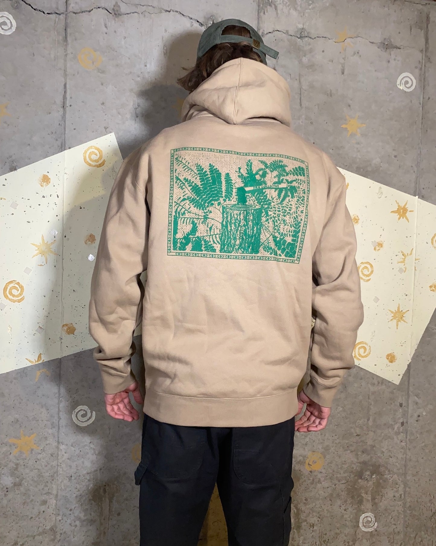 Stumped Hoodie - Tan/Green