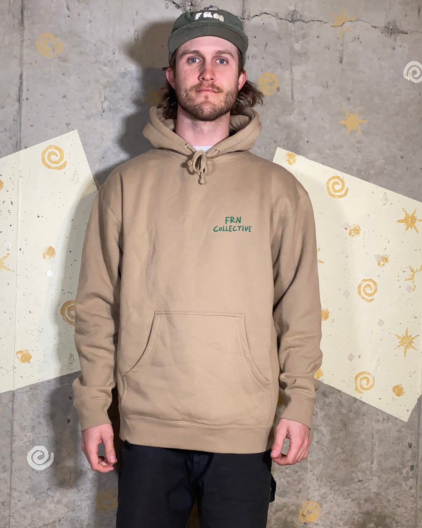 Stumped Hoodie - Tan/Green